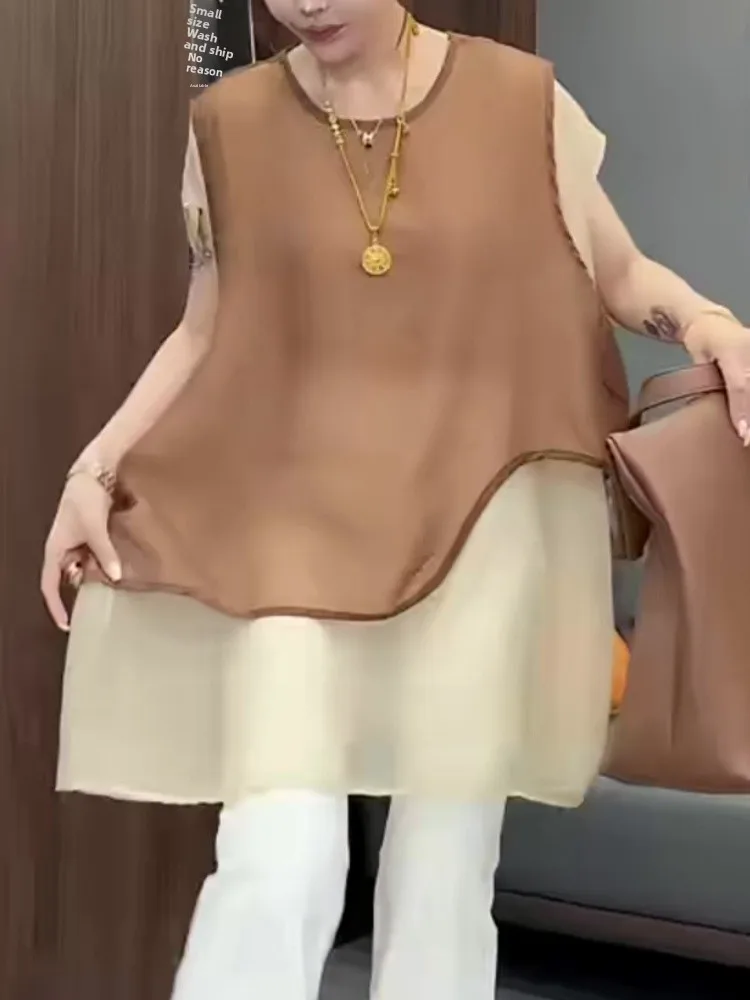 Faionable Losse Svel ronde Ne vrouwen Top Bot Set Zomer Afslanken Veelzijdige Tweedelige Ensemble Trendy Outfit