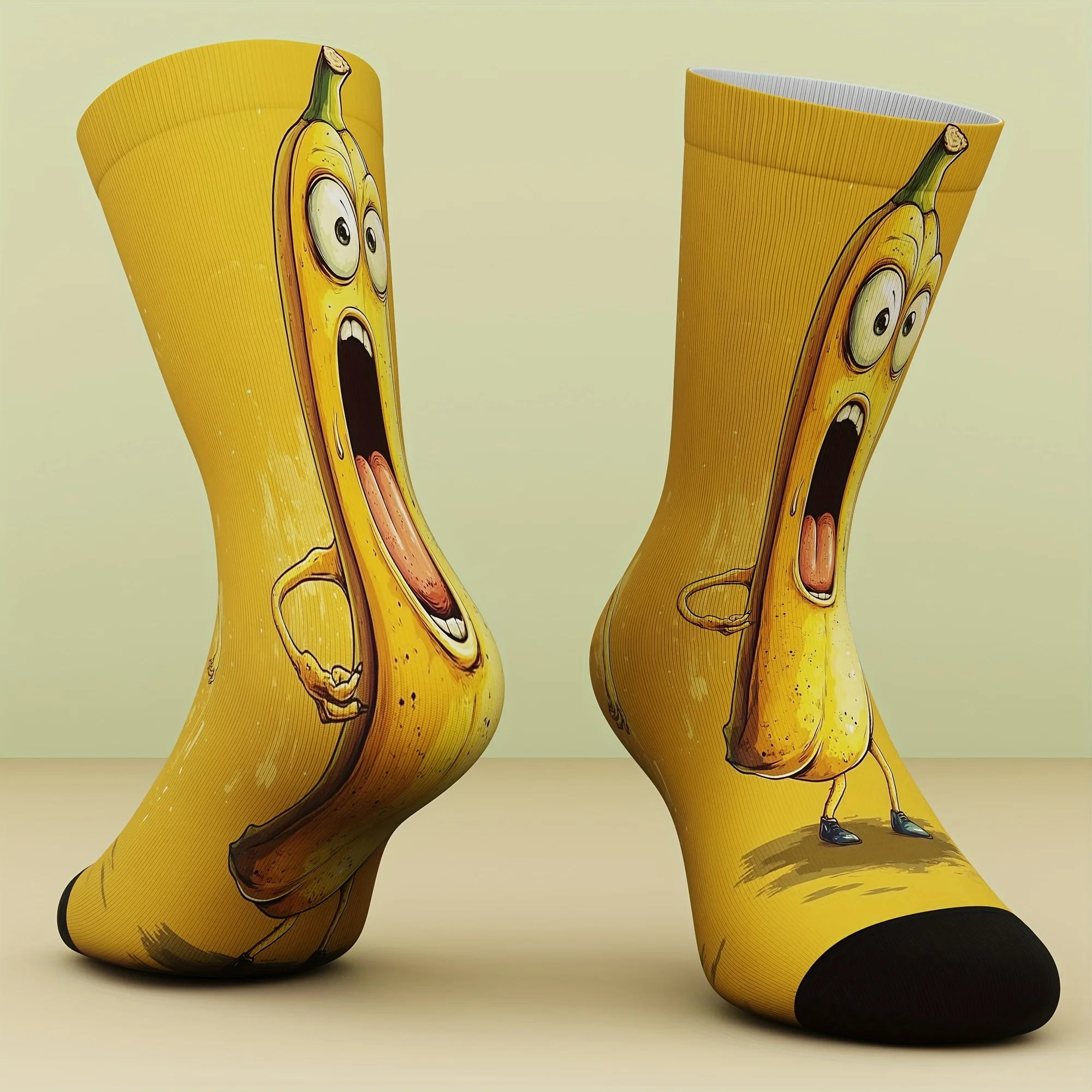 هدية مبتكرة بنمط الموز المضحك، عصرية ومريحة ومسامية ومناسبة لجميع المواسم وقابلة للغسل في الغسالة