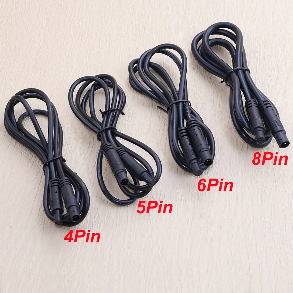 1PC 4Pin 5Pin 6Pin 8Pin Car DVR Camera Extension Cable Male To Female Connector Cord For Dash Cam Reverse Camera Cable 1/2/3m