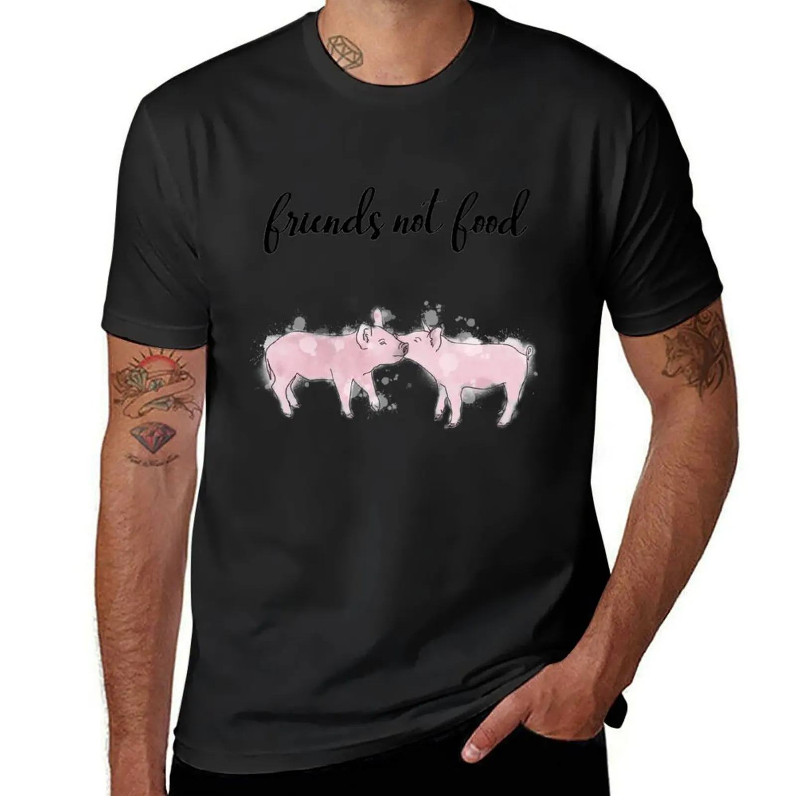 Friends not food T-shirt quick-drying plus sizes mens clothes