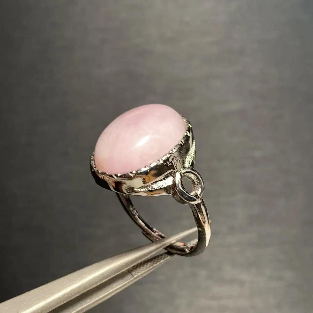 

17*12 Natural Kunzite Ring Oval Stone Female Handmade Rings Fine Jewelry for Women Gift Multicolor vintage style