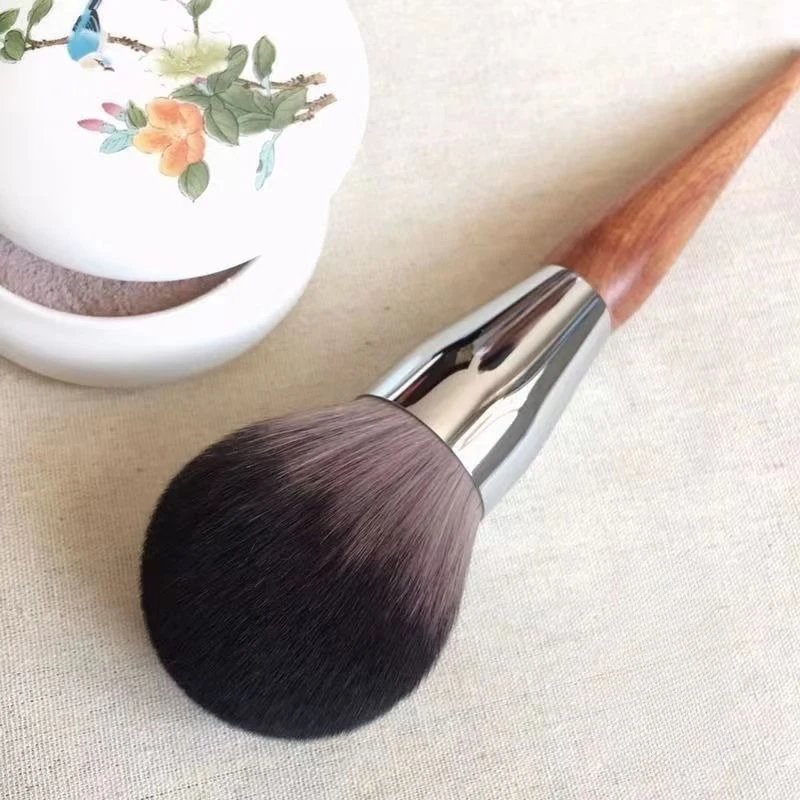 Jumbo Soft Powder Brush Extra Large Kabuki for Loose Powder & Setting Fluffy Blush Brush with Animal Hair/Synthetic Bristles 1Pc