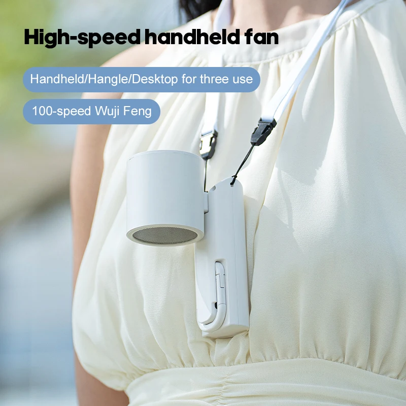 고속 미니 휴대용 팬 2000mAh 충전식 접이식 휴대용 팬 냉각 강력한 100 속도 조정 야외용 터보 팬