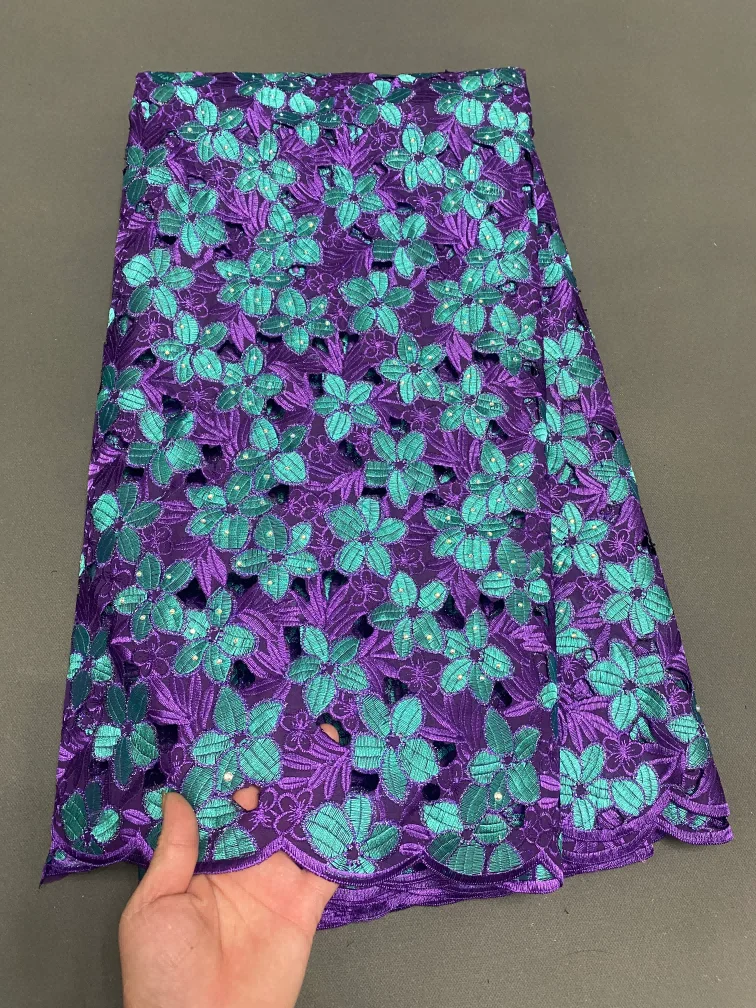 

Tulle Lace Fabric for Sewing Dress, Damask Cotton, High Quality, Pure Embroidery, Wedding Party, Nigerian, 5Yard, 2026