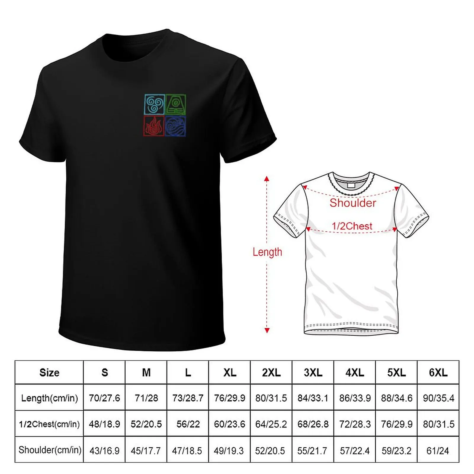 Avatar Earth Fire Air Water Bender T-Shirt Performance Dry Fit T-Shirt
