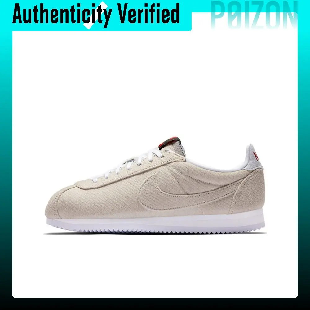 Stranger Things x Nike Classic Cortez Leather Non slip Lightweight Low top Running Shoes Unisex Ecru CJ6107-100