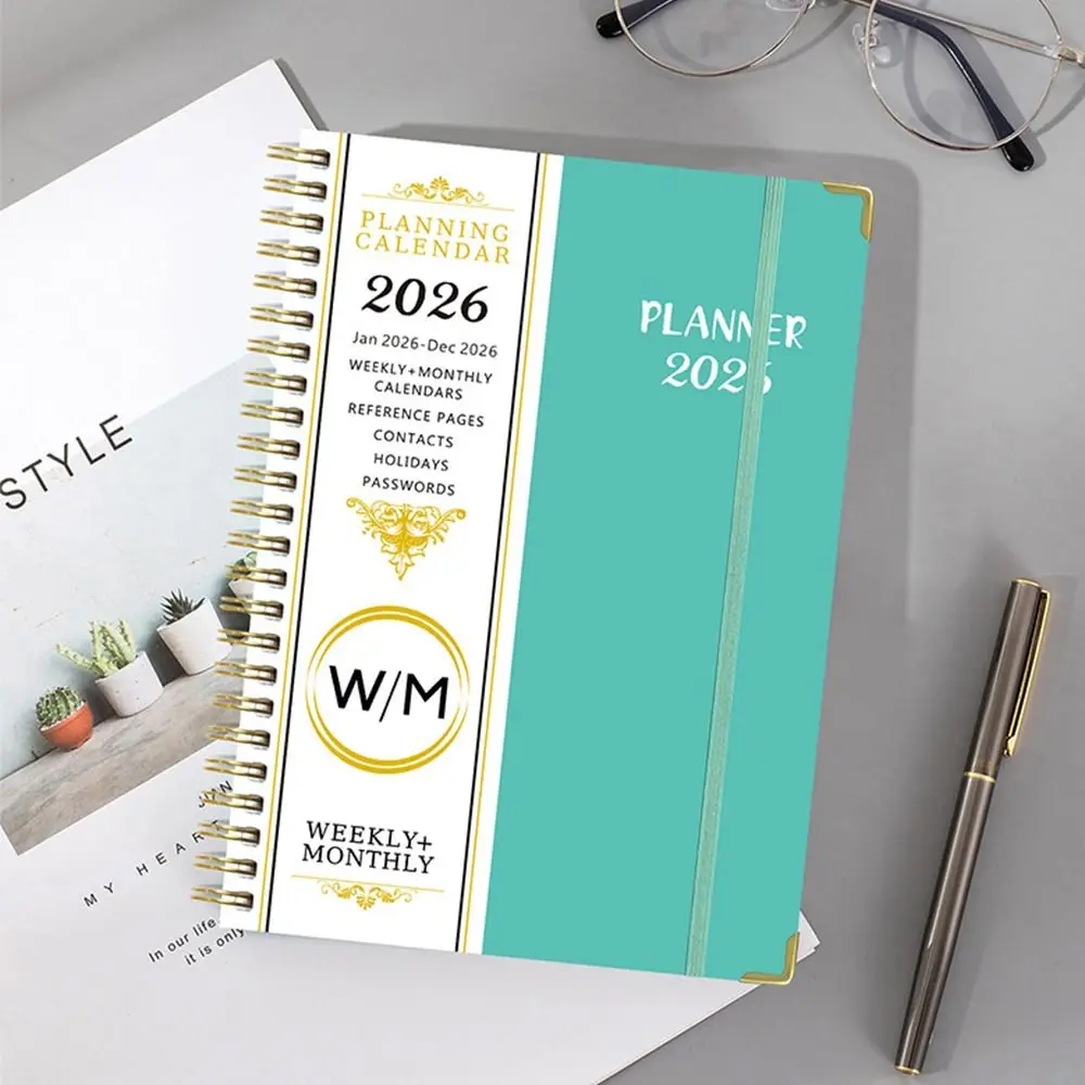 

Yearly Schedule 2026 Planner Notebook Spiral Binding A5 Size Office Work Planner 365 Days Diary Plan Schedule Spiral Notebook