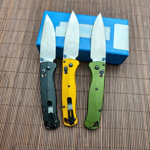 535 Knife Outdoor Pocket BM 535 Outdoor Multi-functional Pocket Knife D2 Blade, Aluminum Handle with V-shaped Sharpening Deployable with One Hand Lightweight EDC Folding Knife