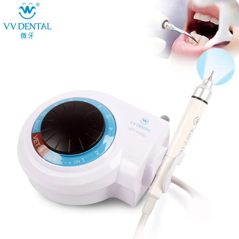 VV Dental VET-1-LED Ultrasonic Scaler with 5 Tips LED Handpiece Ultrasonic Dental Portable Device Dentistry Teeth Cleaning Tools