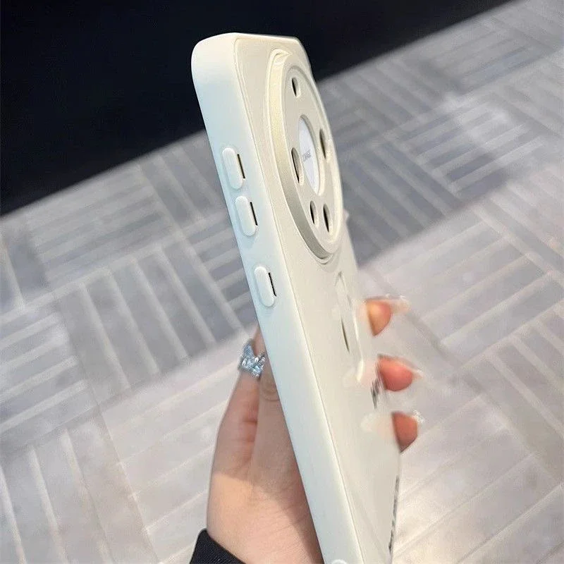 Simple White Invisible Wristband Case For Huawei Pura80pro Pura70 60 Pro Phone Case Mate60 Pro Cover Japanese And Korean Style