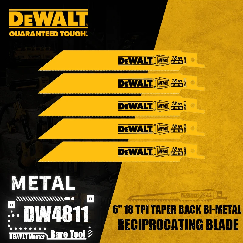 DEWALT Rechte Achterkant Hout Snijden Bi-Metaal Reciprozaagbladen 2X Lange Levensduur Voor DCS369 DCS367 DCS389 Power Tool Accessoires