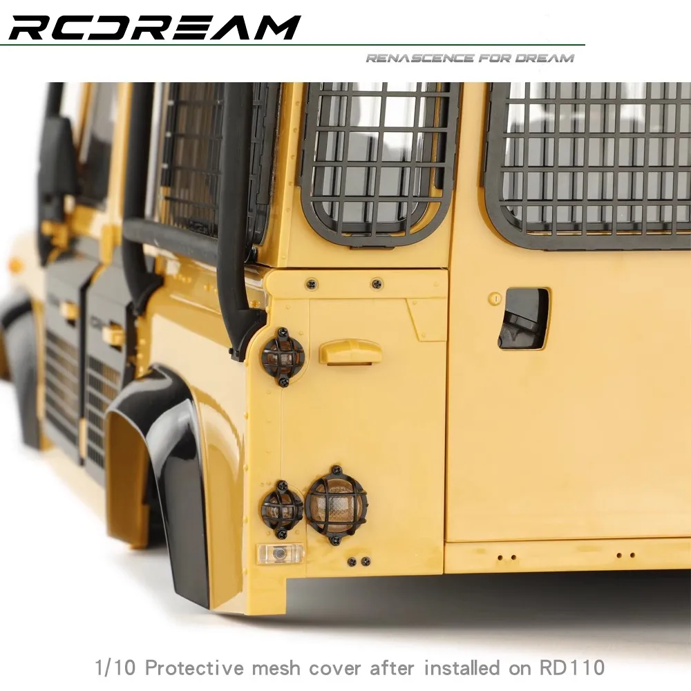 RCDream 1-10 Tampa redonda da luz traseira Rede protetora de malha de luz redonda TRX4 D90 RD110 R041-A