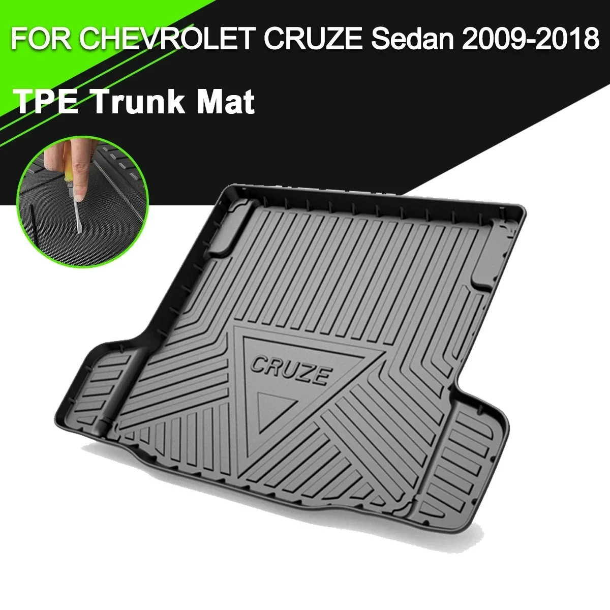 

Car Rear Trunk Cover Mat Rubber TPE Non-Slip Waterproof Cargo Liner Accessories For Chevrolet Cruze Sedan 2009-2018