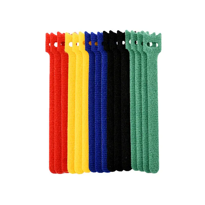 10/50pcs Adjustable Cord Ties Reusable Cable Ties Microfiber Hook Loop Cords Tape Storage Fastening Strap Tape Organizer