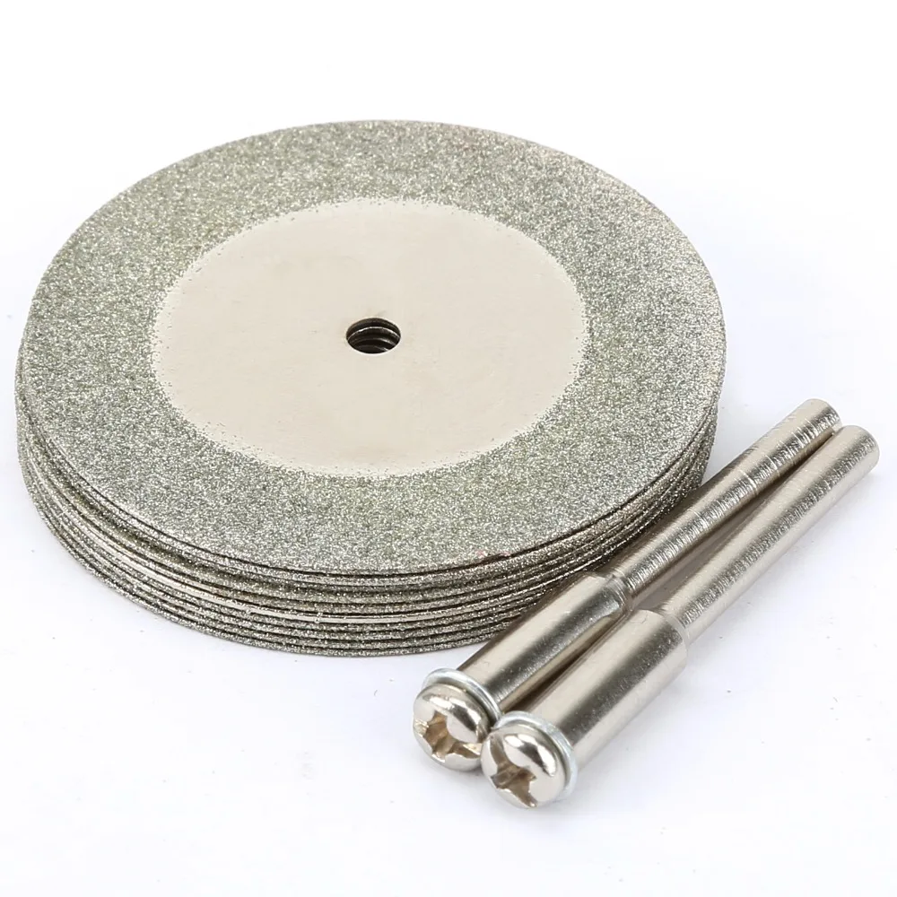 Imagem -04 - Mini Diamante Lâmina de Serra Diamante Corte Discos Roda com Peças Conexão mm Haste para Dremel Broca Ajuste Ferramenta Rotativa 10 Peças 40 mm
