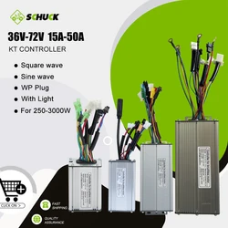 Système de contrôle à onde sinusoïdale carrée pour vélo électrique, contrôleur KT, utilisation pour moteur 36V, 48V, 72V, prise lumineuse SM WP, 15A, 17A, 22A, 25A, 30A, 35A, 50A