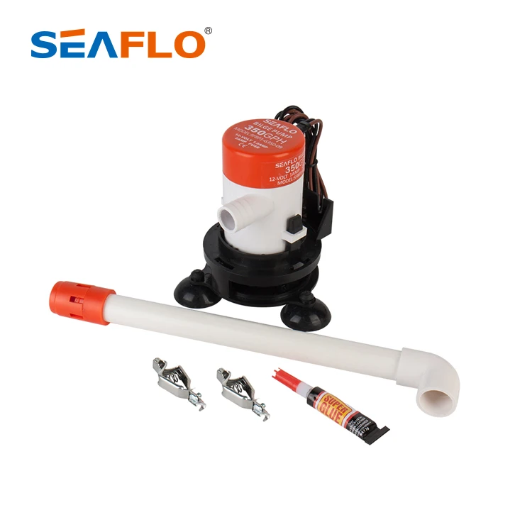 SEAFLO Adjustable Spray Head Livewell Aeration Pump System Kit Snap-off Strainer Base Bait Aerator Pump