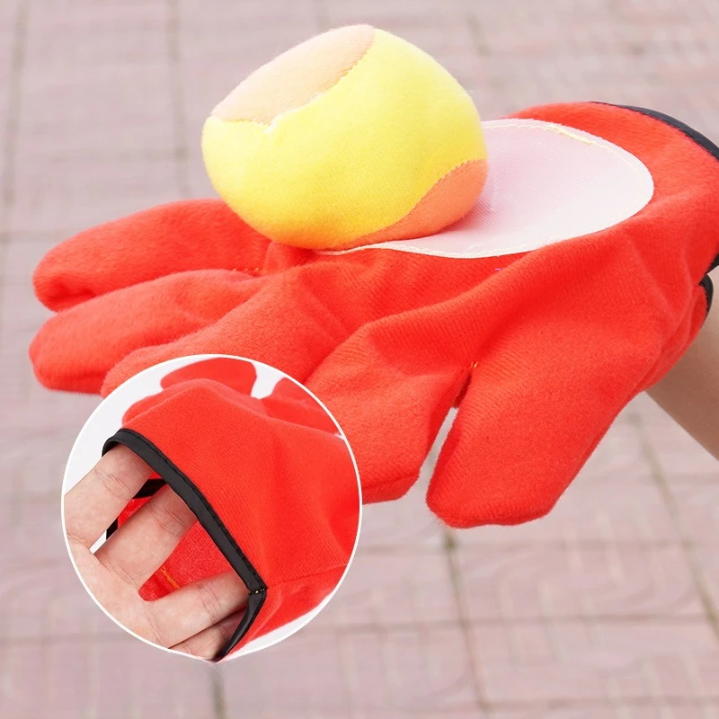 1pc スティッキーキャッチスローゲーム野球グローブボール付きチームスポーツ練習小道具ボールグローブ屋外インタラクティブ