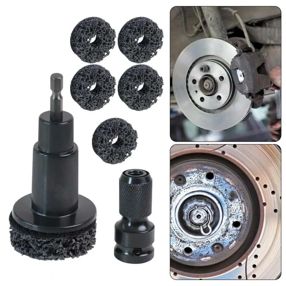 

Wheel Hub Cleaning Kit Brake Disc Rust Removal Tool With Grinding Heads&Polish Pads For Wheel Stud Resurfacing Nuts Cleaning