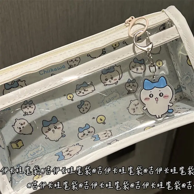 New school season Chiikawa cute transparent double-layer pencil case student large capacity stationery storage pencil case 2026 - view 3