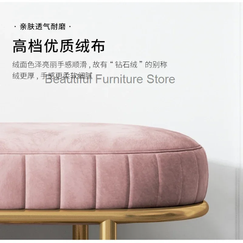 Luxury Shoe Changing Stools Ottomans Entrance Cushion Shoe Cabinet Hallway Shoe Rack Shoes-Wearing Upholstered Bench Step Stool