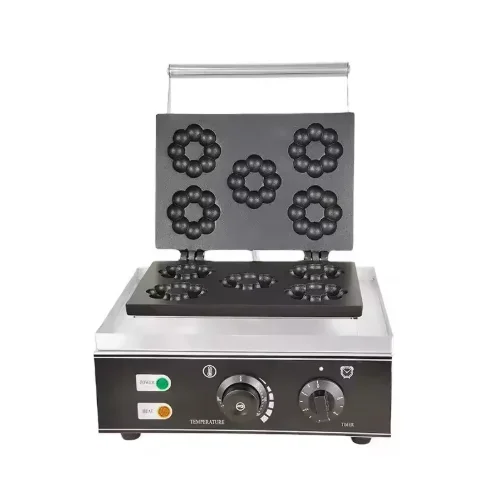 &* Commercial High Quality Kitchen Plum Flower Shape Waffle Making Machine Electric Flower Shaped Waffle Donuts Baker Baking