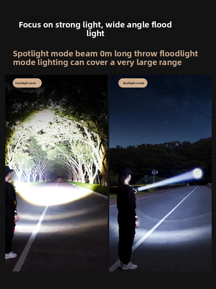 Ultra Bright Long Distance Laser Torch 2026 New Rechargeable Flashlight Large Capacity Long Endurance Outdoor Light