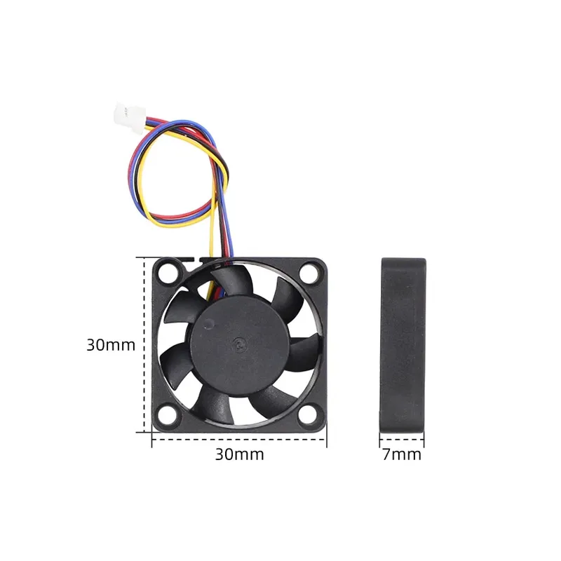 5V PWM regulowany wentylator 2507 3007 4007CPU chłodnica JST interfejs ze śrubami M2.5 nakrętki do Raspberry Pi 5