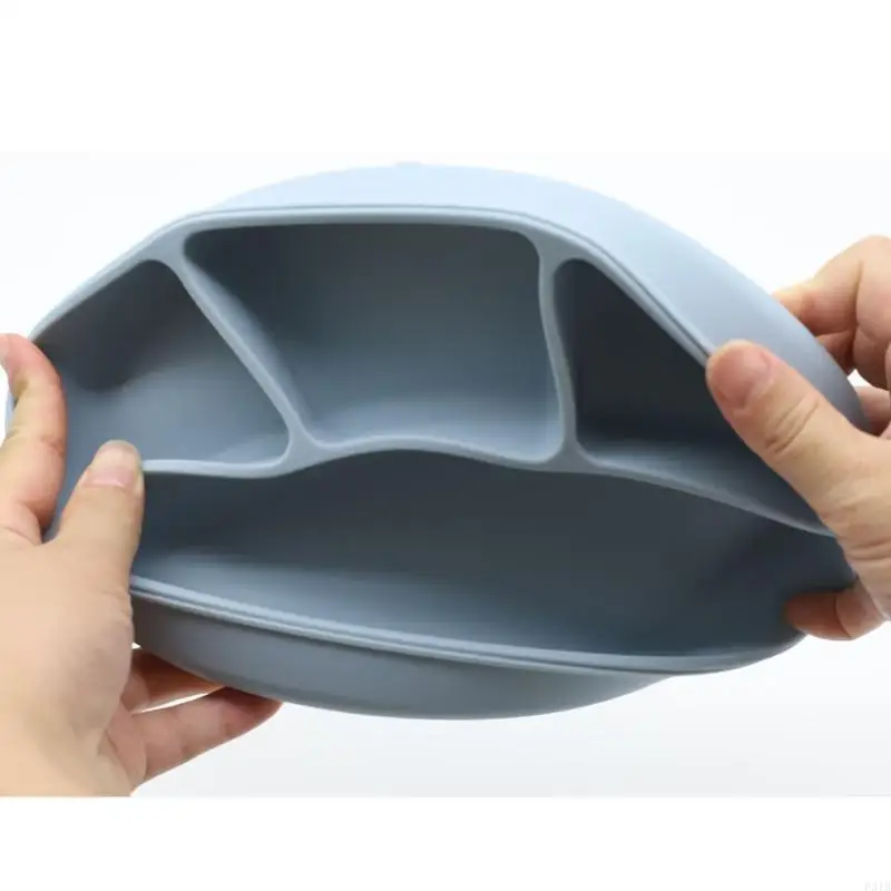 طفل شفط كأس السلطانية مقسمة طبق عشاء الرضع تعلم طبق التغذية غير سامة BPA خالية سيليكون بلون السلطانية ل P31B