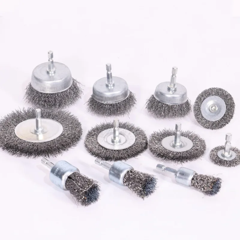 1Pc Wire Wheel Brush 100mm Polishing Grinding Brush 6mm Shank Rust Removal Cleaning For Rotary Tools Electric Grinder Tool Parts