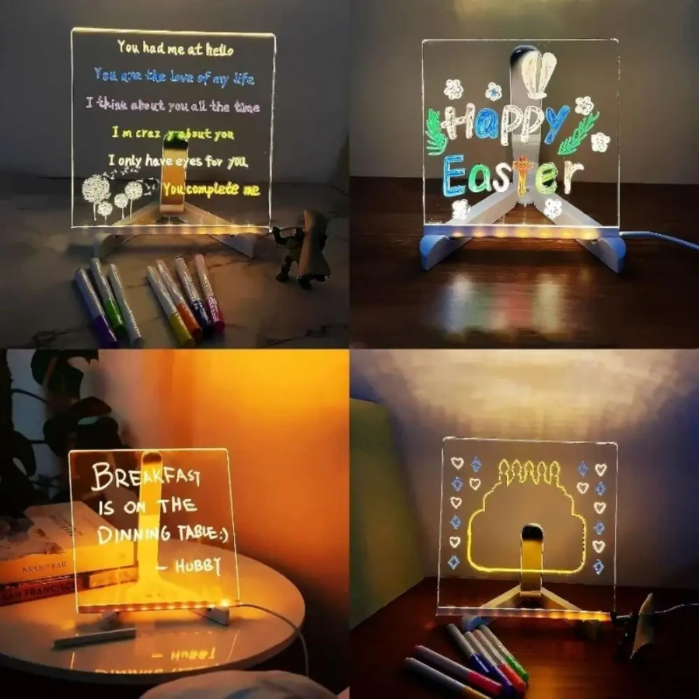 Colors Acrylic LED Drawing Board with Light Clear LED Message Board Interactive Lumiboard Gift