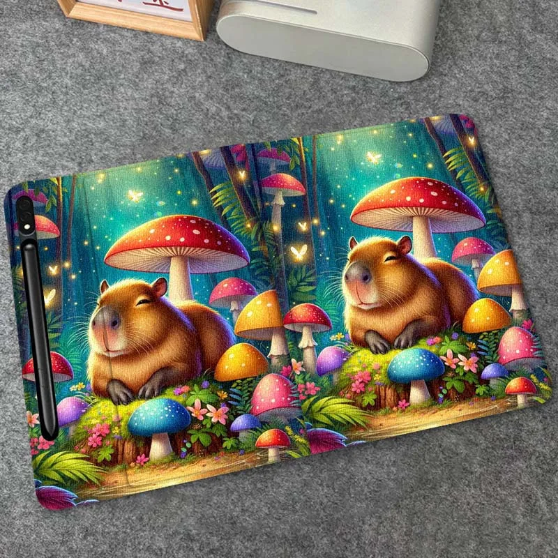 

Capybara Cartoon Cute For Samsung Galaxy Tab S9 S10 S6 S7 S8 FE Plus Lite Inch Foldable Cover Tablet Case