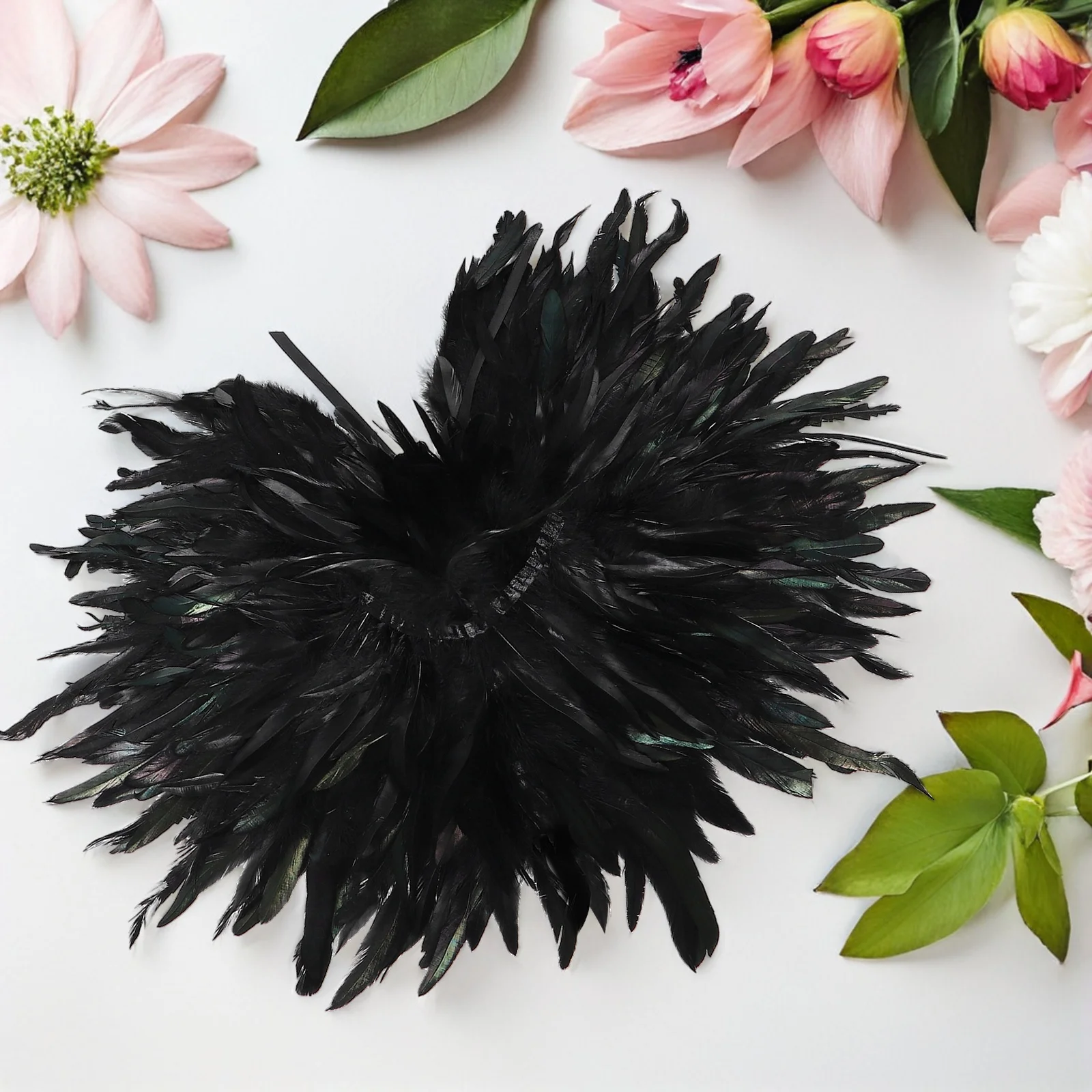 

Gothic Feathered Cape Women Rooster Plume Shawl Wrap Halloween Cosplay Costume Accessory Faux Collar Evening Dress Scarf Decor