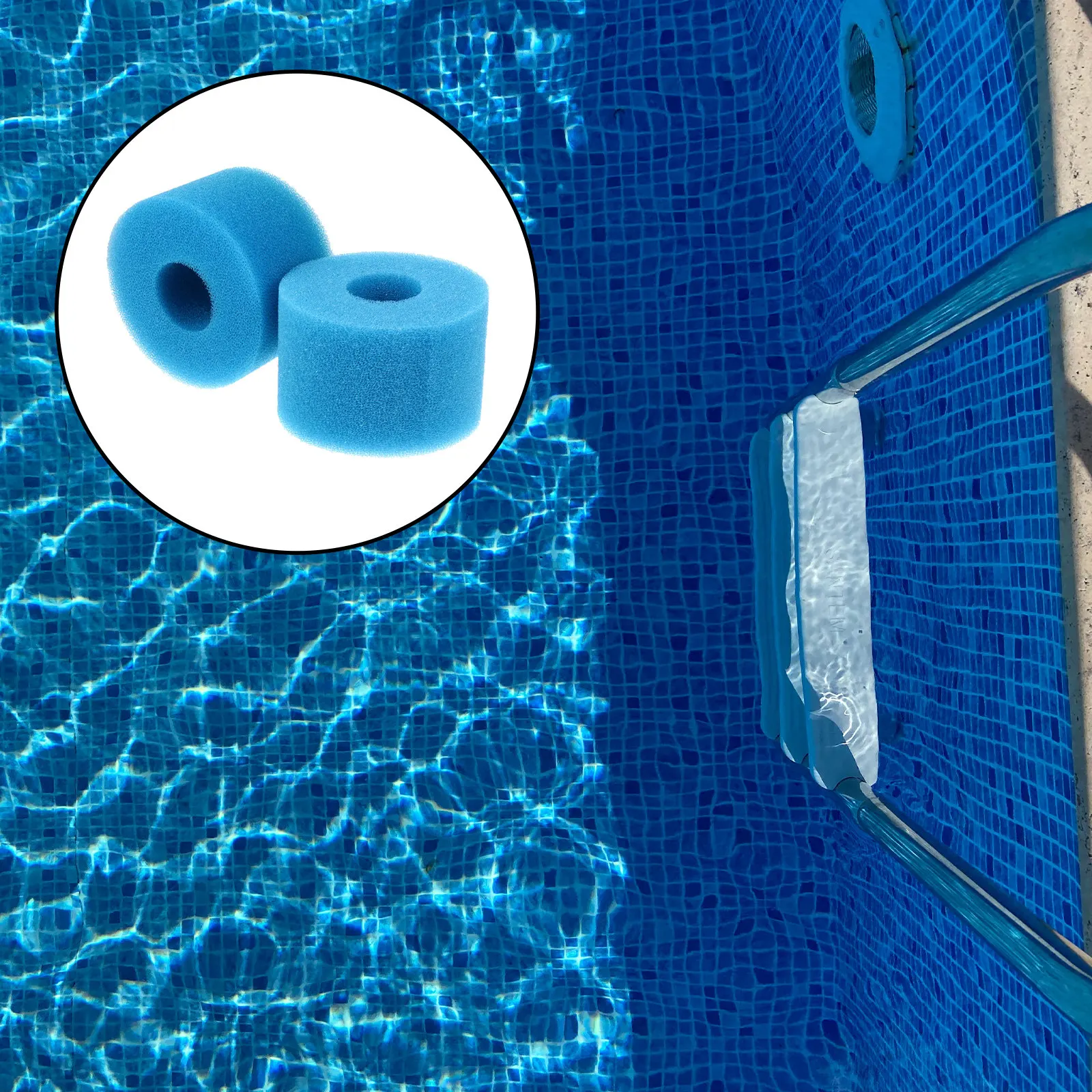 2Pcs High Performance Cylindrical Filter Sponge Cartridges Flexible Deformation Resistant Pool Filter for Swimming Pool Spa