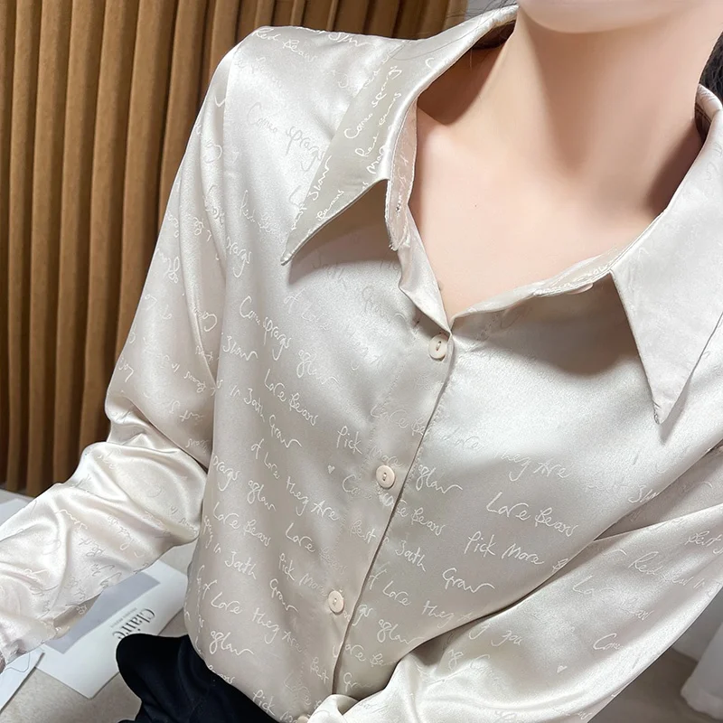 

Женская шелковая длинная све irt Design Sensation Spring Faion, новая высококачественная верхняя одежда с белым воротником и пуговицами...