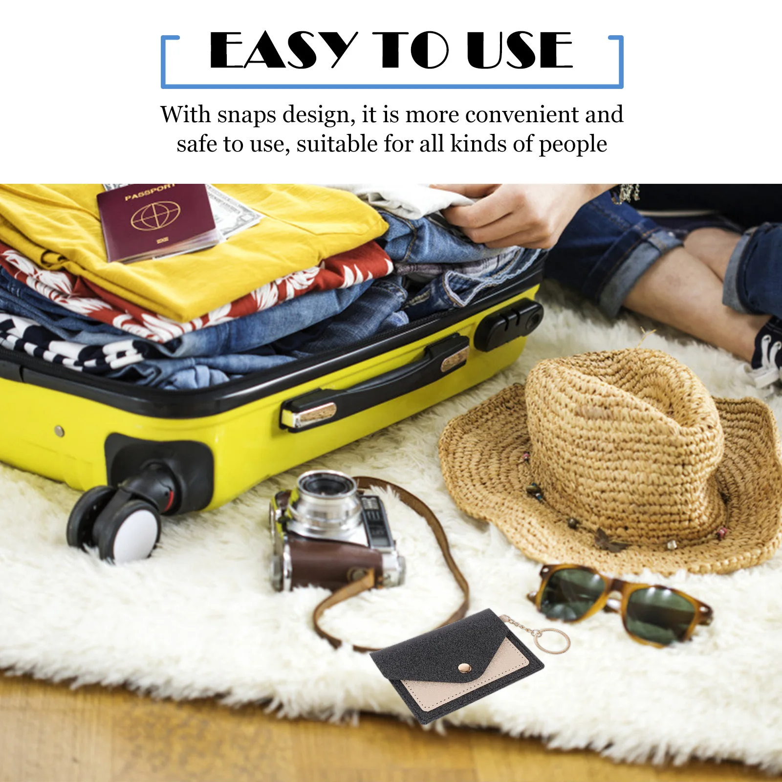 

Coin Purse Small Compact Snap Closure Practical Mini Wallet Keychain for Change Lipstick Keys Coin Purse