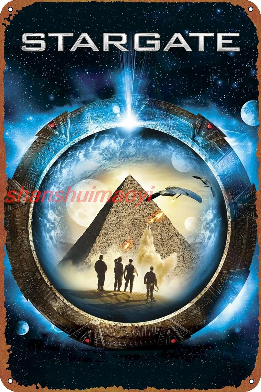 Stargate Metal Tin Sign Garage Sign Wall Decoration Old Car Shop Movie Poster Oil Station Sign 8 × 12 inches sign