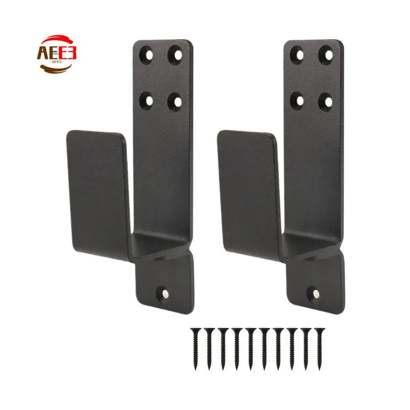 AEE3-Door Barricade Brackets,2 Pack Drop Open Bar Holder For Home Security, 2X4 Bar Brackets Prevent Unauthorized Entry