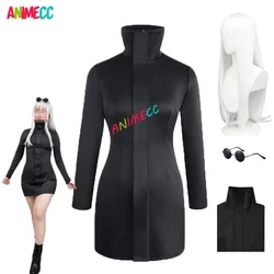 ANIMECC IN STOCK S-XXL Gojo Satoru Cosplay Female Dress Wig Glasses Anime Jujustu Cosplay Halloween Party Outfit for Women