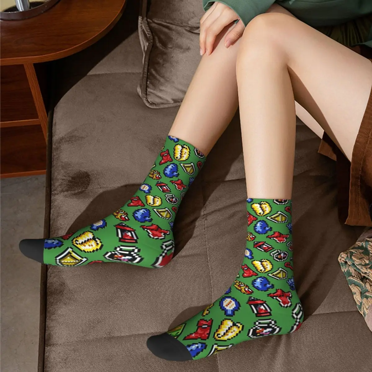 The Legend Of Z retroginging Nostalgia Items Pattern calcetines para adultos Calcetines Unisex, calcetines para hombre y mujer