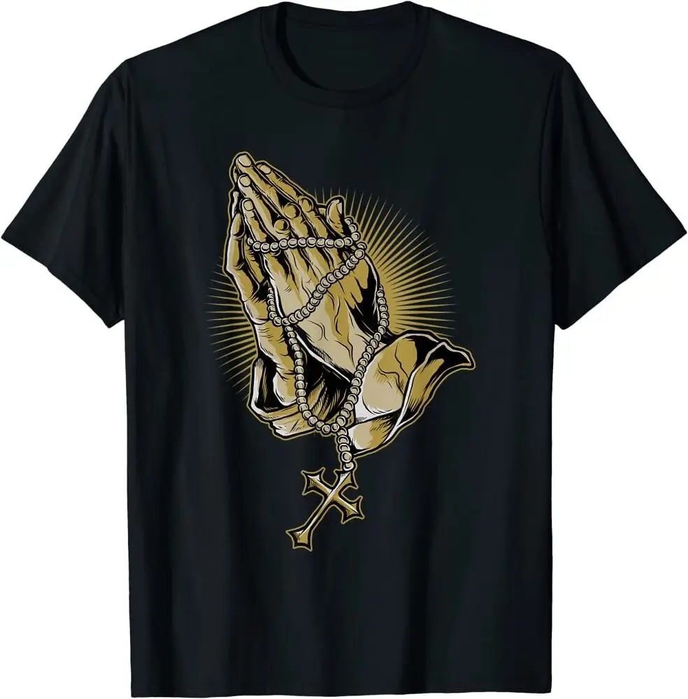 NWT Don't Rosary Praying Hands Classic Unisex T-Shirt High Quality 100%Cotton Short Sleeve