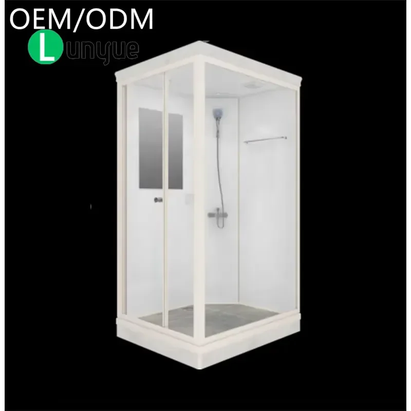 White Prefabricated Bathroom Unit Modular Shower Room All in One Bathroom Pod for Home Hotel Easy Install Waterproof
