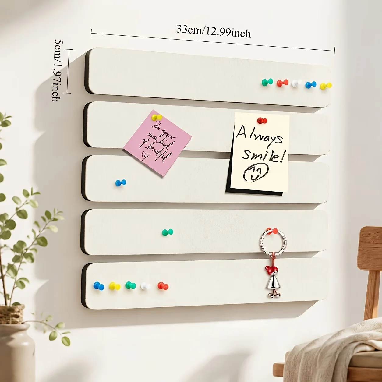 2 PCS Romantic Self‑Adhesive Long Cork Strips, Cork‑Felt Notice Bulletin Strips for Office Message Display