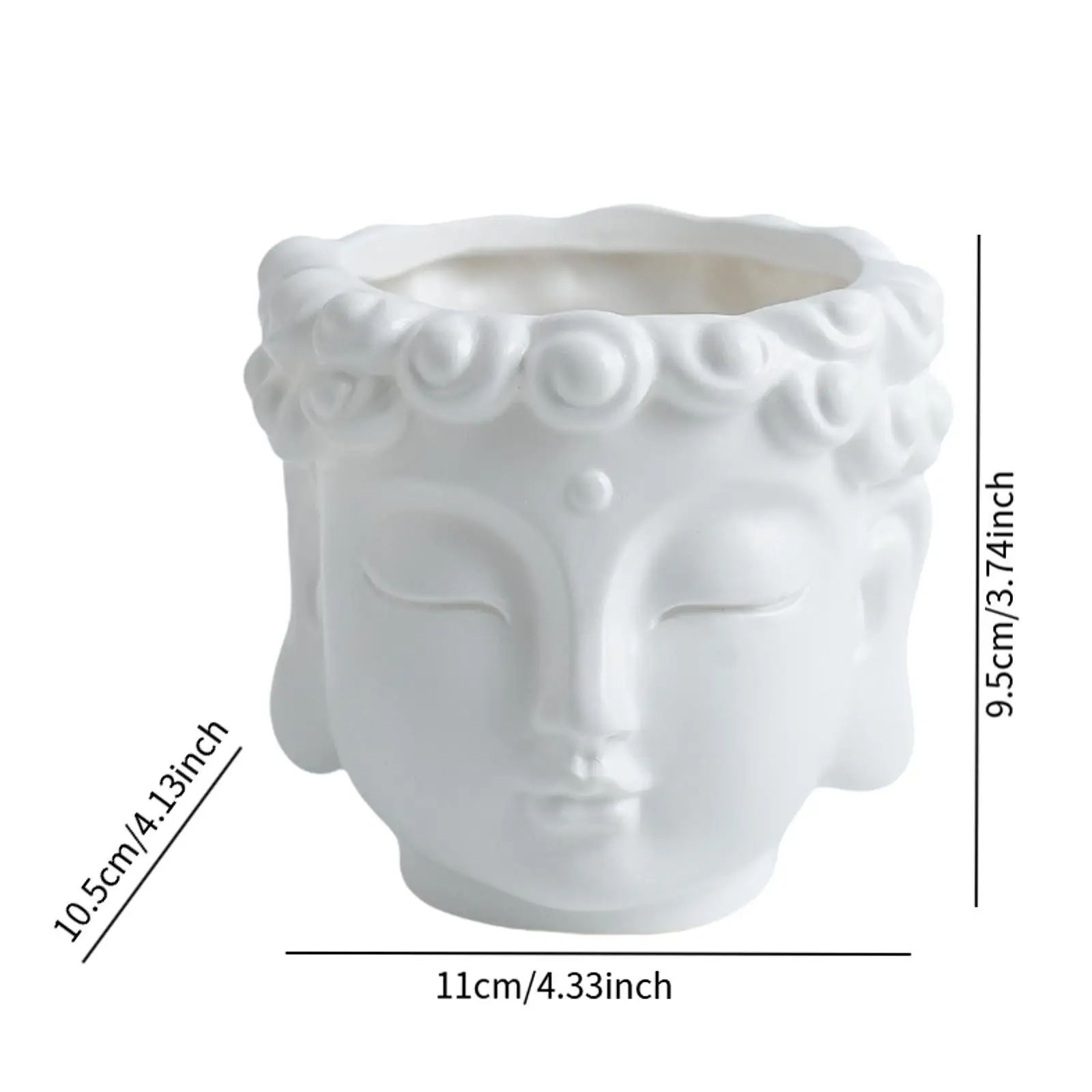 Buddha Head Planter Flower Pot Modern Collection Table Centerpiece Housewarming Gift Flower Container for Yard Kitchen Garden