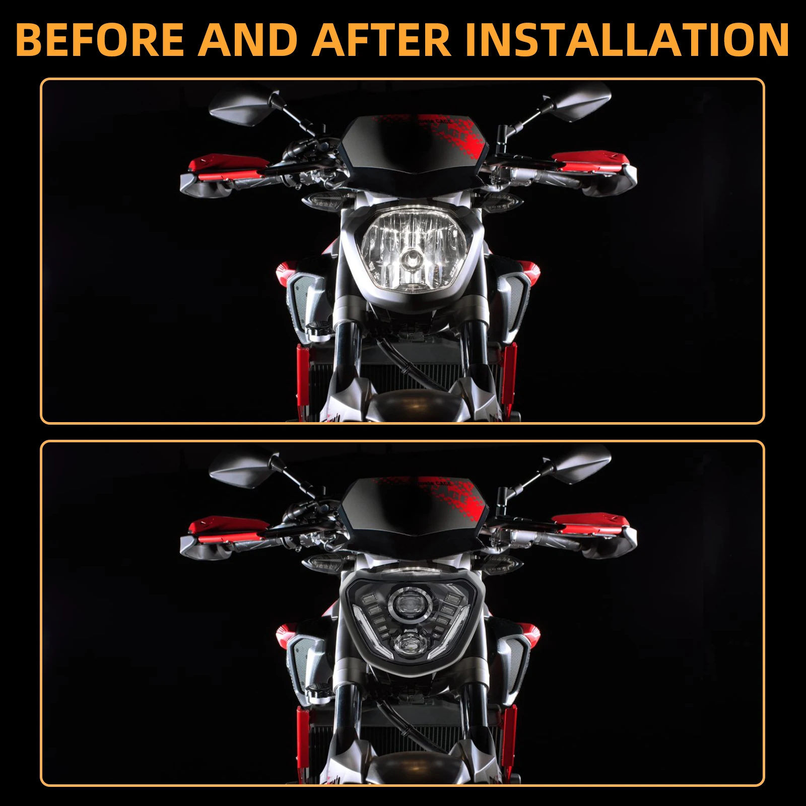 Projector LED Headlight Assembly for Yamaha MT-07 FZ07 2014 2015 2016 2017 MT07 FZ-07 Headlamp High Low Beam & DRL Accessories