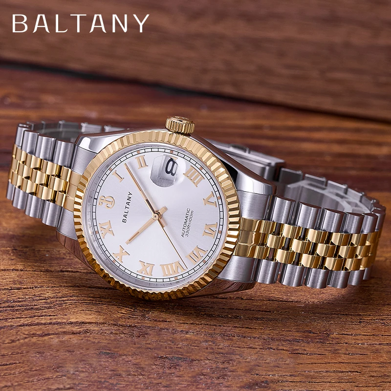 

Baltany S4094 39mm DJ Homage Dress Watch Men Waterproof Jubilee Bracelet Fluted Bezel NH35 Automatic Luxury Sports Wristwatches