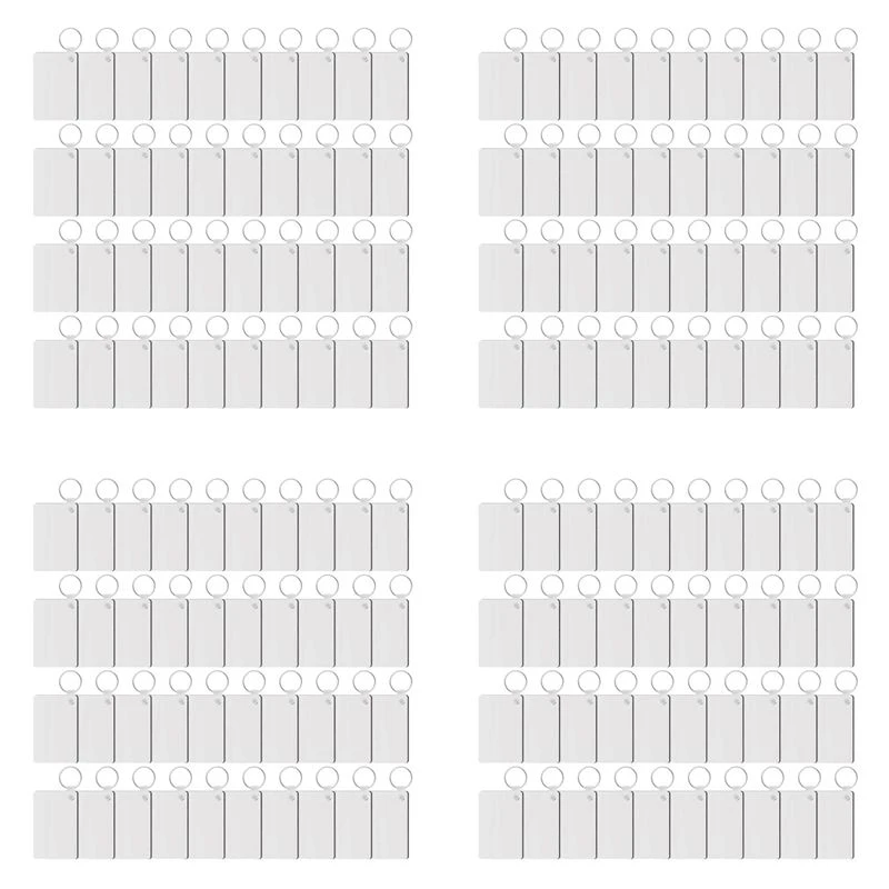 160 Pack Sublimation Keychain Blank Double Sided Heat Transfer Blank MDF Blank Board Key Ring Blank Sublimation DIY