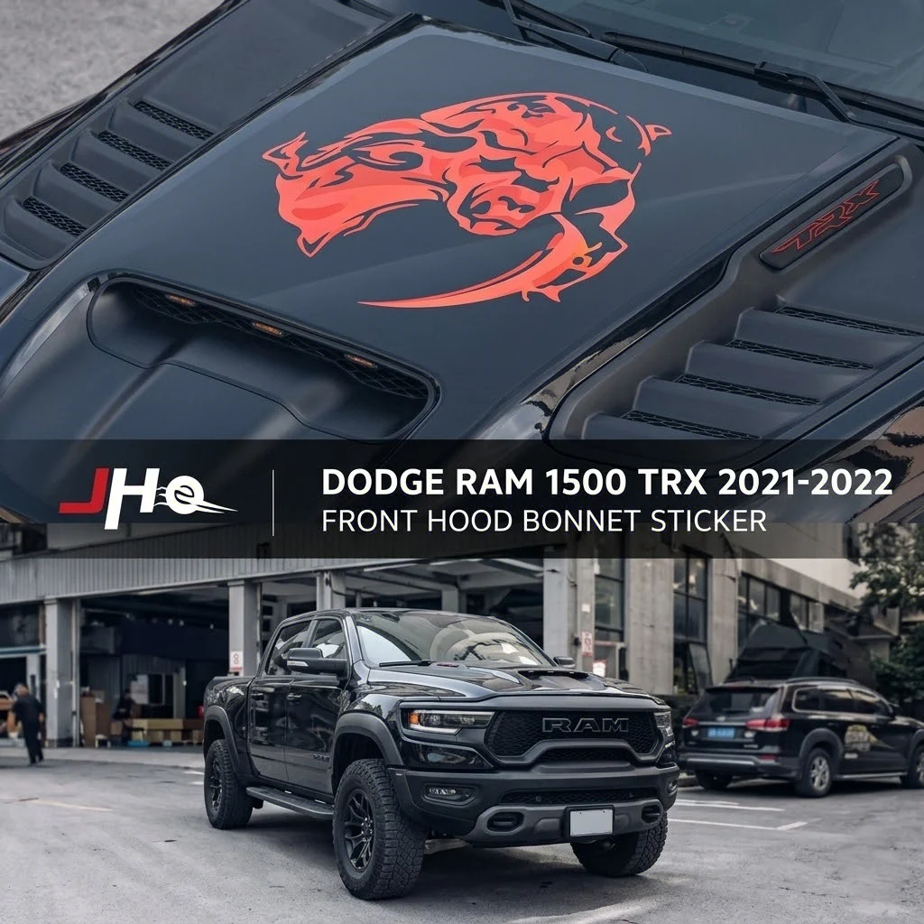 JHO Hood Sticker For Dodge Ram 1500 TRX 2025 Hellcat Style Front Bonnet Decal Vinyl Graphic Exterior Decoration Accessories view 6