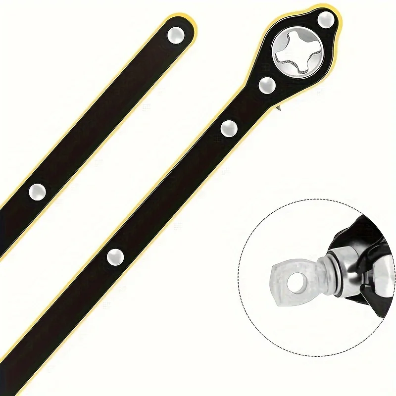 Auto Labor Saving Jack Ratchet Wrench,Long Handle Scissor Lug Wrench, 360° Forward And Reverse Knob Design,Tire Wheel Wrench view 2