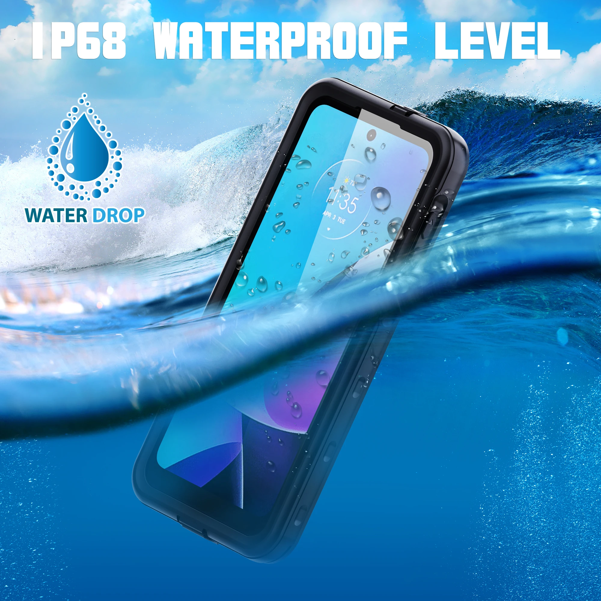 Waterproof bag for Moto G play, IP68, 360, full protection, for Moto G play 2023, phone case + swim cover